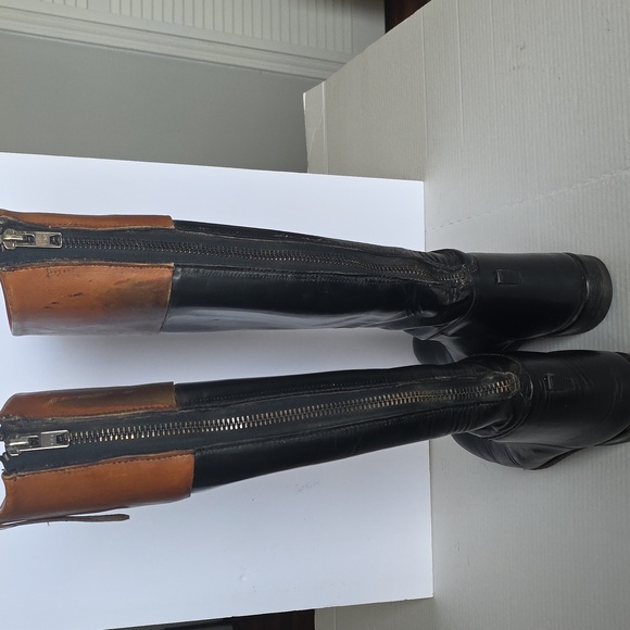 Two-Tone Leather Riding Boots - Picture 4 of 16